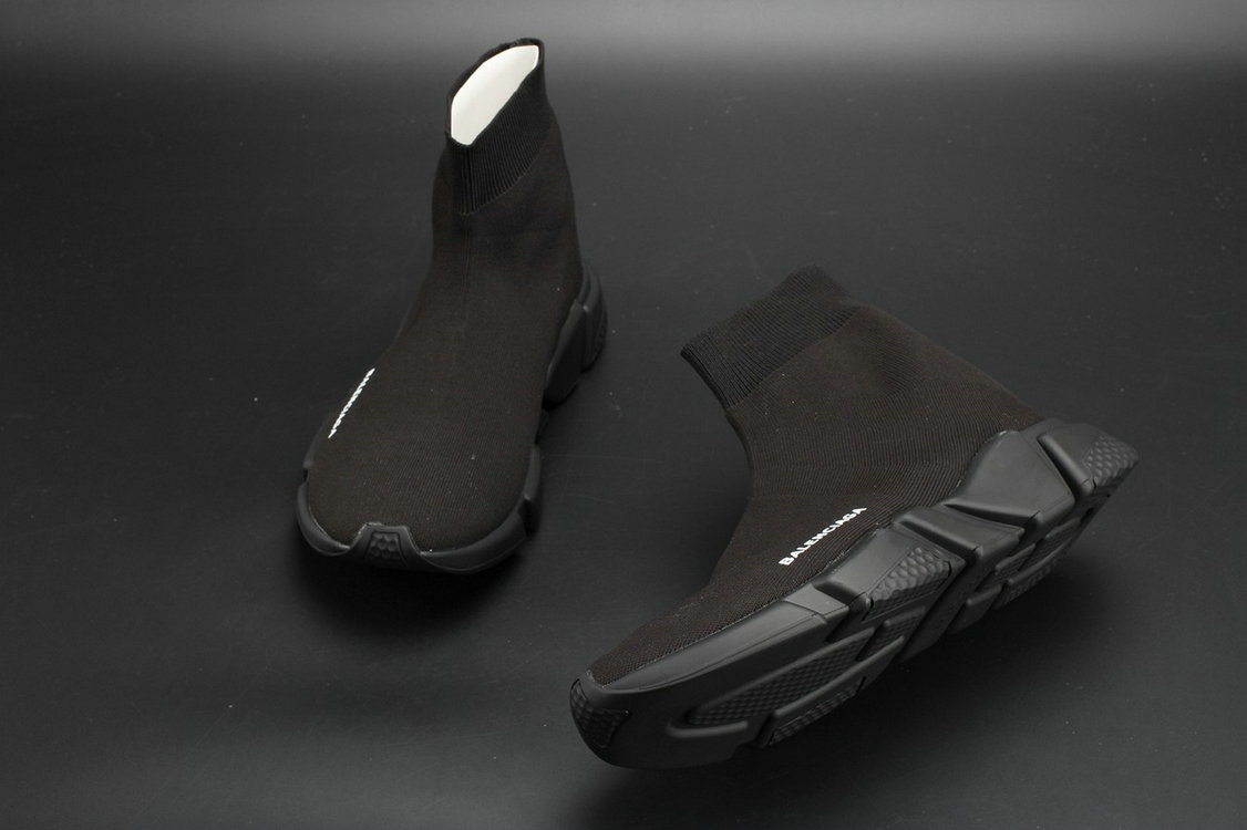 Balenciaga Speed Trainer All Black Stretch Knit Shoe Balenciaga For Sale